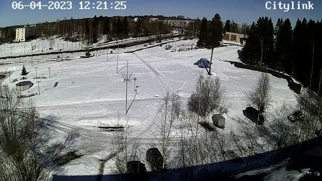 Town Square in Pitkyaranta town, Russia