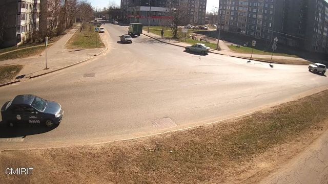 Crossroad of Ostinskaya st. and Proyeznaya st. in Cherepovets city, Russia