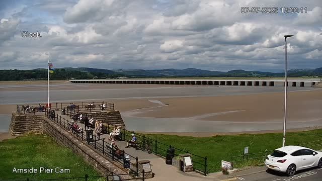 Shore near the pier in Arnside village, England, UK