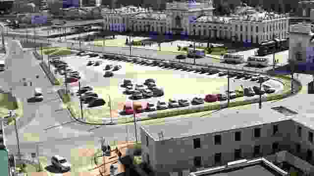 Rillway square in Rybinsk city, Russia