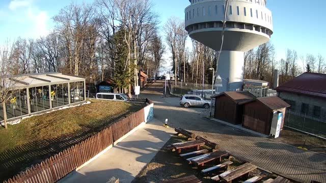 Ski resort Sljeme - view of Sljeme Tower, Croatia