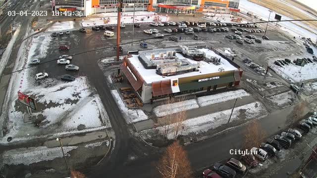 Parking near the City shopping center in Severodvinsk city, Russia