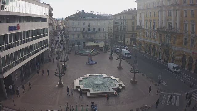 Adriatic Square Fountain in Rijeka city, Croatia