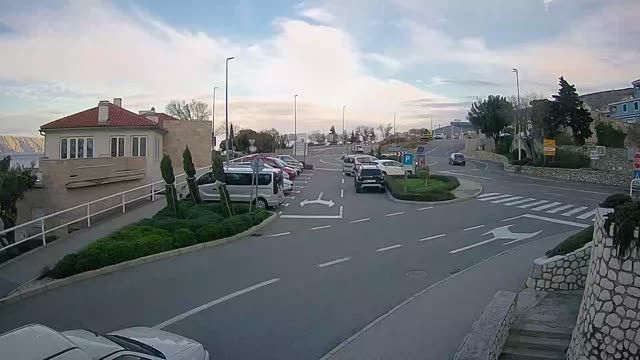 Crossroad next to City of Senj Tourist Board, Croatia