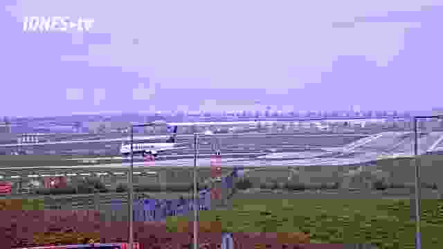International airport, runway in Prague city, Czech Republic