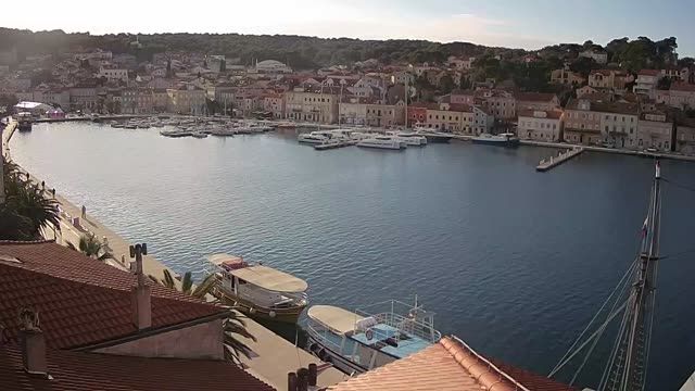 Bay with the pier in the city of Mali Losinj, Croatia