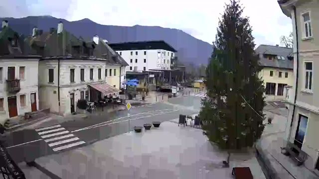 Main square in Bonovce, Slovenia