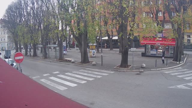 View of Giardini street from Slasticarna Giardini cafe