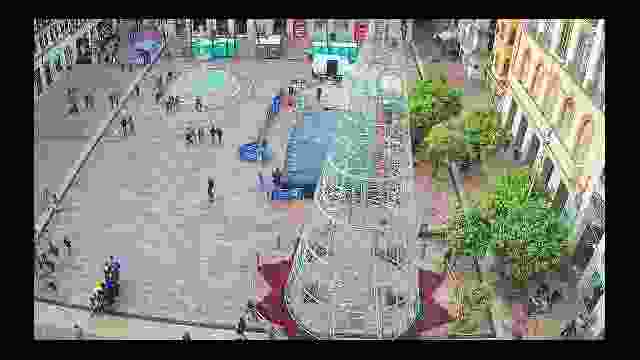 Constitution Square in Malaga city, Spain