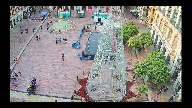 Constitution Square in Malaga city, Spain
