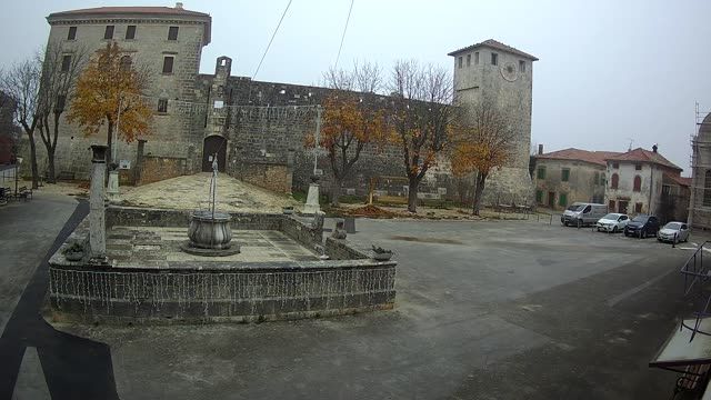 Town Square - view to Castle Morosini Grimani in Svetvincenat, Croatia (cam #2)