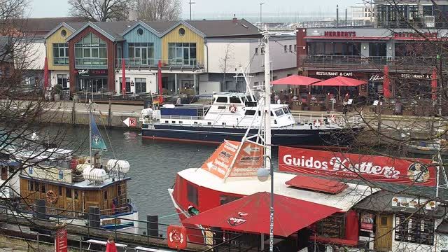 Embankment Am Strom in Rostock city, Germany
