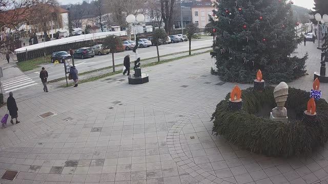 Fountain next to Novska City Hall, Croatia