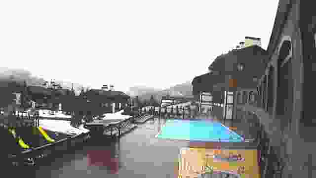 Mountain resort Gazprom. Swimming pool on the terrace of the hotel 