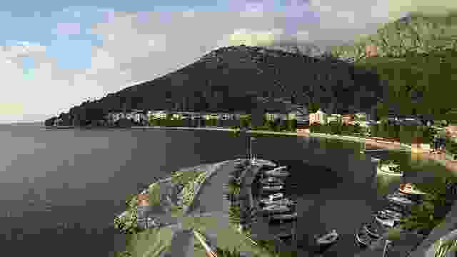 Pier and bay in the resort village of Drvenik, Croatia (cam #2)