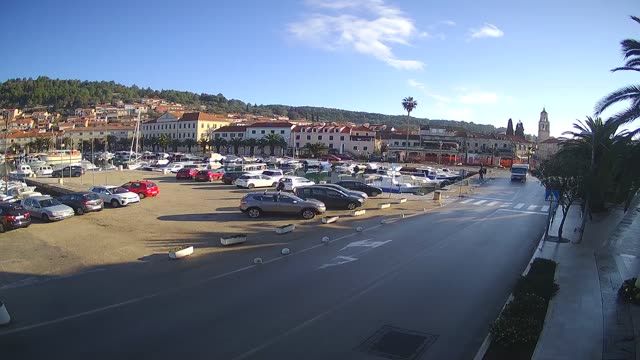 Public Parking with a jetty in Vela Luka, Croatia