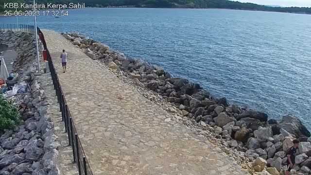 Pier and beach on the coast of Kerpe, T&uuml;rkiye
