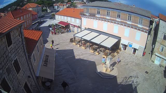 Town square of Jelsa town on Hvar island, Croatia