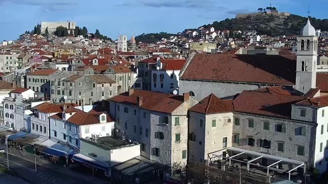 The coast of Sibenik city - view from hotel Bellevue, Croatia