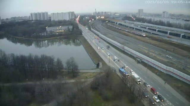 Lublin pond in Moscow city, Russia