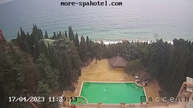 Swimming pool of the Spa hotel Sea in Alushta city, Crimea