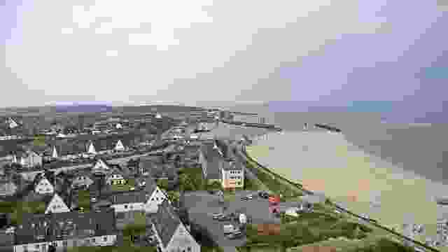View of coastline from lighthouse on Sylt island, Germany