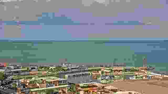 View of Riccione Beach from Hotel Atlantic, Italy