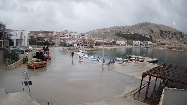 Embankment on the island of Pag in Croatia
