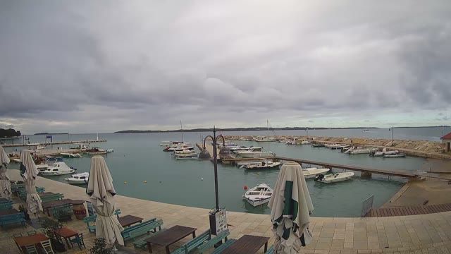 City promenade and dock in Fazana, Istria, Croatia