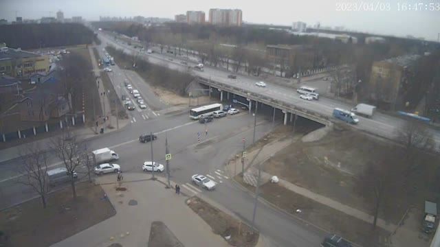 Crossroad of Volgogradsky avenue and Akademika Skryabin street in Moscow city, Russia