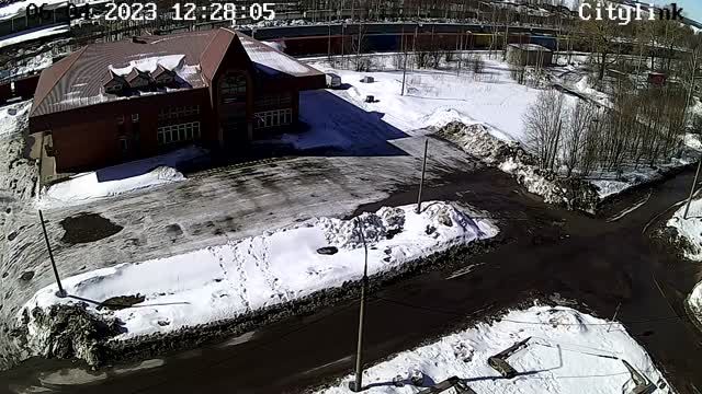 Railway station in Pitkyaranta town, Russia