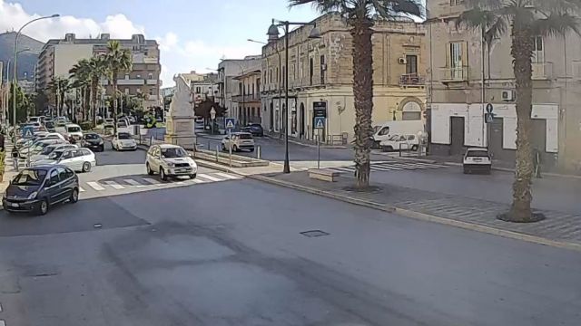 Martyrs of Hungary Square of Trapani city, Italy