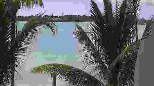 Beach in the resort village of Pointe aux Canonniers on the Mauritius island