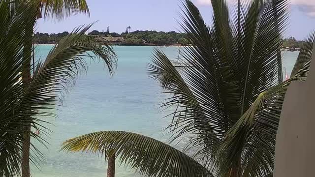Beach in the resort village of Pointe aux Canonniers on the Mauritius island