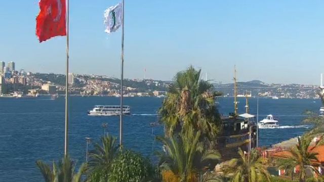 Panoramic view from Sepetciler Pavilion in Istanbul city, T&uuml;rkiye
