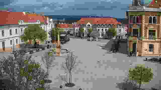 Main square in Keszthely city, Hungary