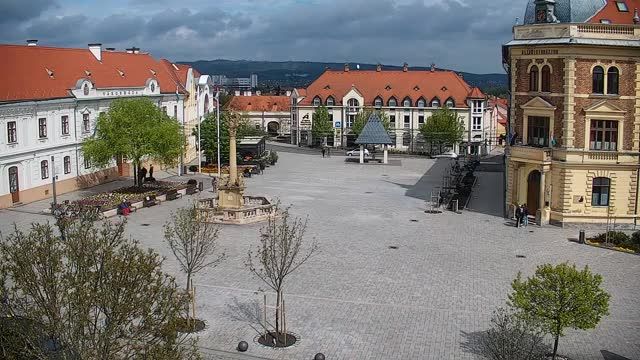 Main square in Keszthely city, Hungary