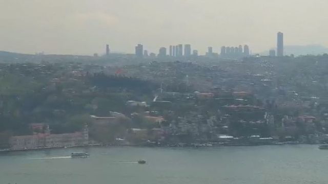 Panoramic camera on the coastline of Istanbul city, T&uuml;rkiye