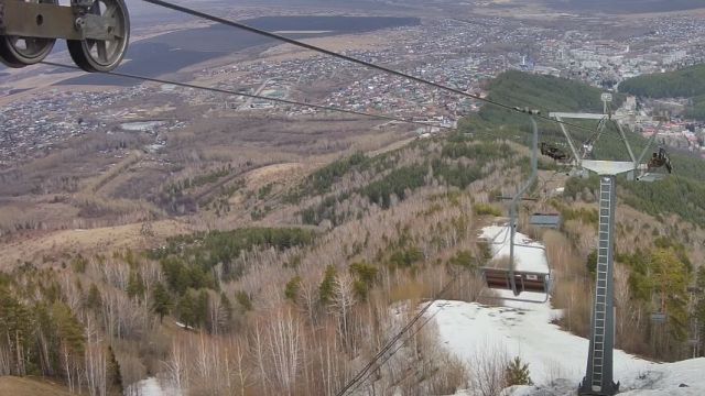 Ski slope Blagodat in Belokurikha city, Russia