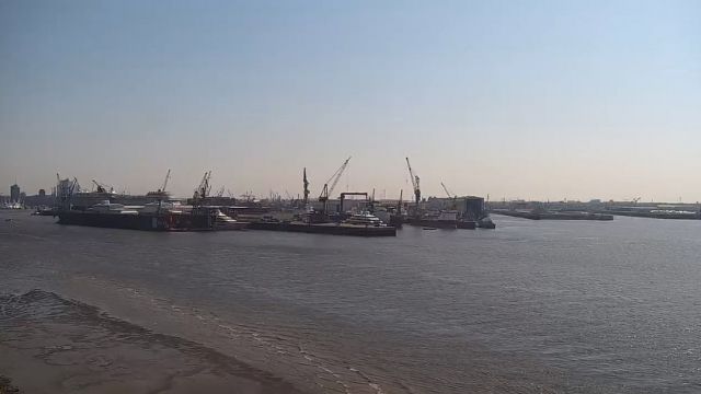 Blohm & Voss shipyard in Hamburg city, Germany