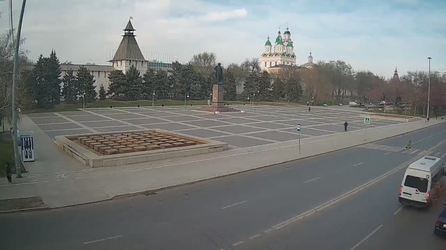 Monument to Lenin in Astrakhan city, Russia