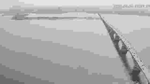 Bridge across the Volga river from Saratov city to Engels city, Russia (cam #2)