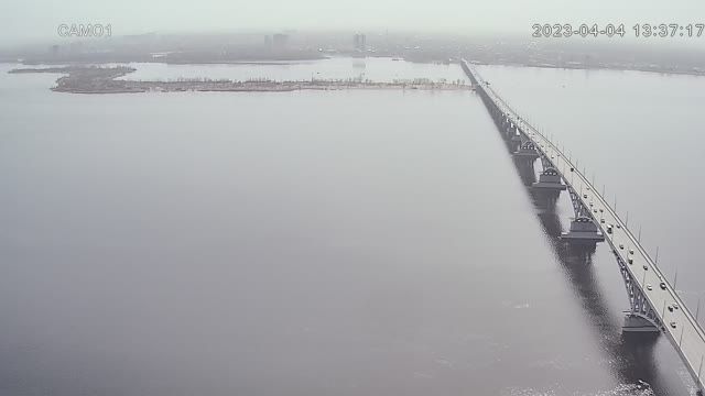 Bridge across the Volga river from Saratov city to Engels city, Russia (cam #2)