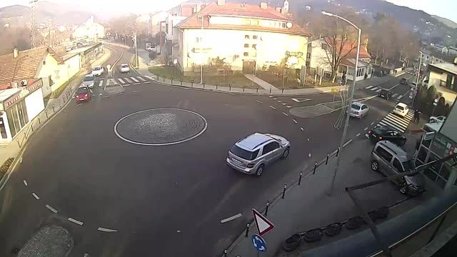 intersection of Ivana Rendic - Ante Starcevica streets in Krapina, Croatia
