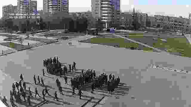 Lenin square in Volzhsky city, Russia