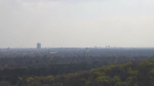 Panorama of Berlin city from the roof of a building, Germany