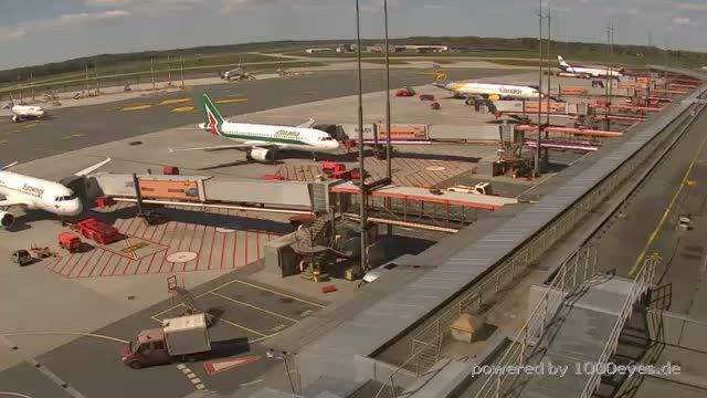 Telescopic ladders at Hamburg Airport, Germany