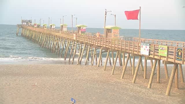 Bogue Inlet Fishing Pier at Emerald Isle Beach, NC, USA