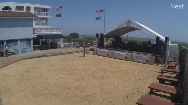 Volleyball court at The Windjammer bar on Isle of Palms, SC, USA