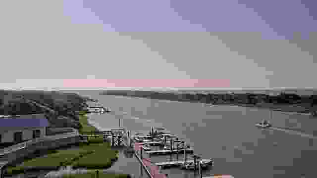 Beaufort Hotel Pier on Taylor Creek in Beaufort town, NC, USA